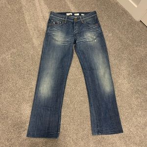 Vintage Energie Button-Up Distressed Denim Jeans